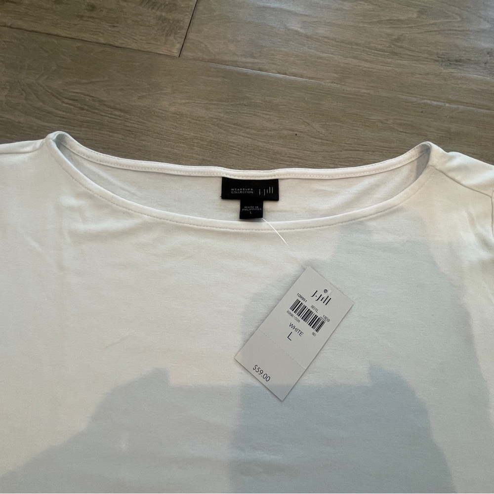 Jjill Women’s Wearever white 3/4 jersey top-NWT- size L - Picture 2 of 6